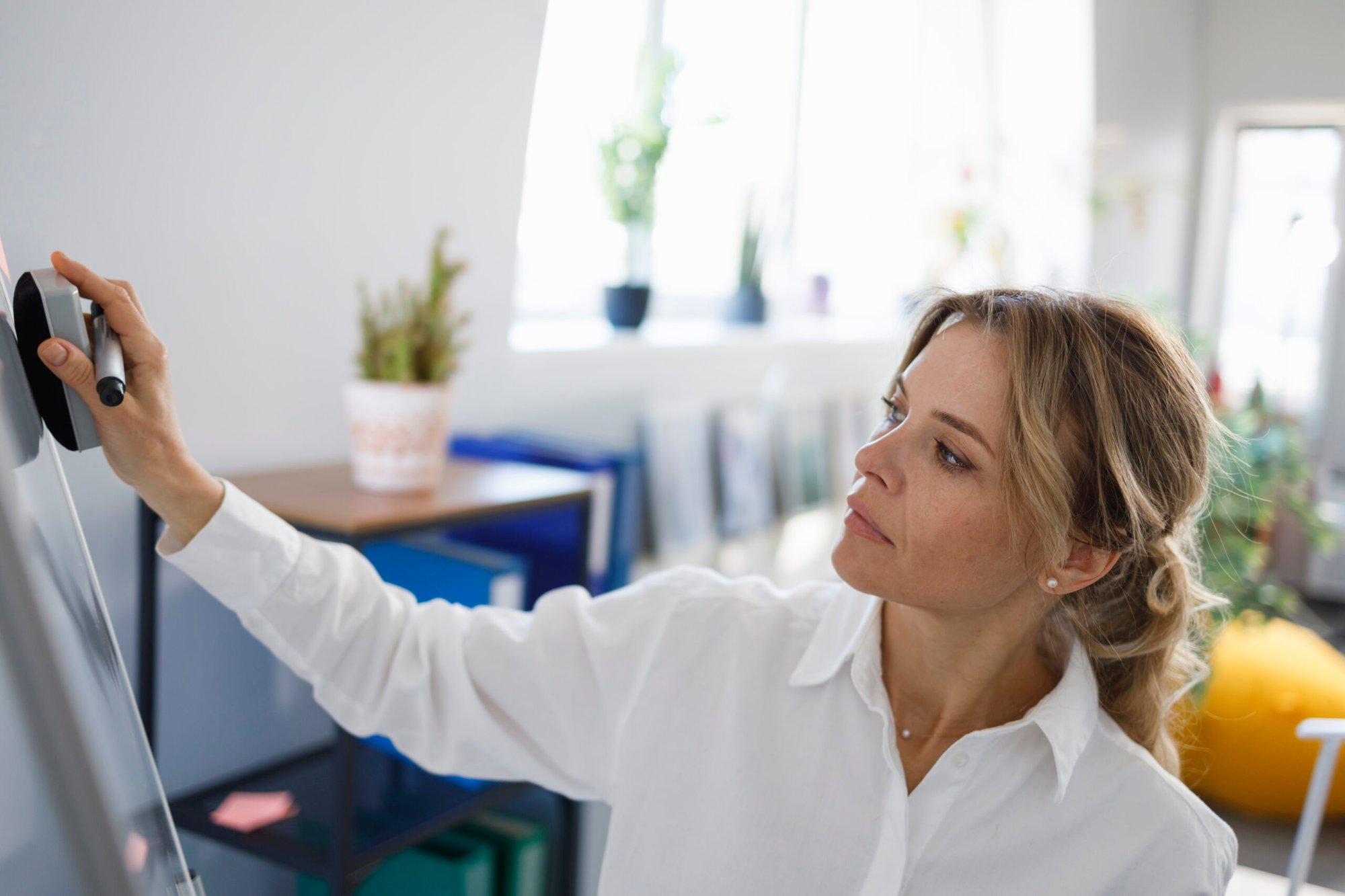 business-woman-presentation-office-uses-magnetic-flip-chart-board-scaled